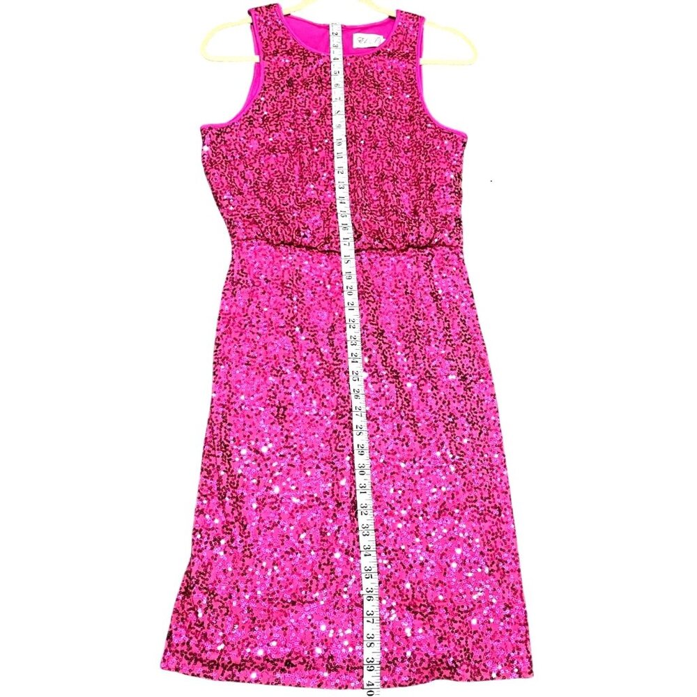 Eliza J Pink Sequin Sleeveless Sheath Dress Size 10 - Picture 11 of 13
